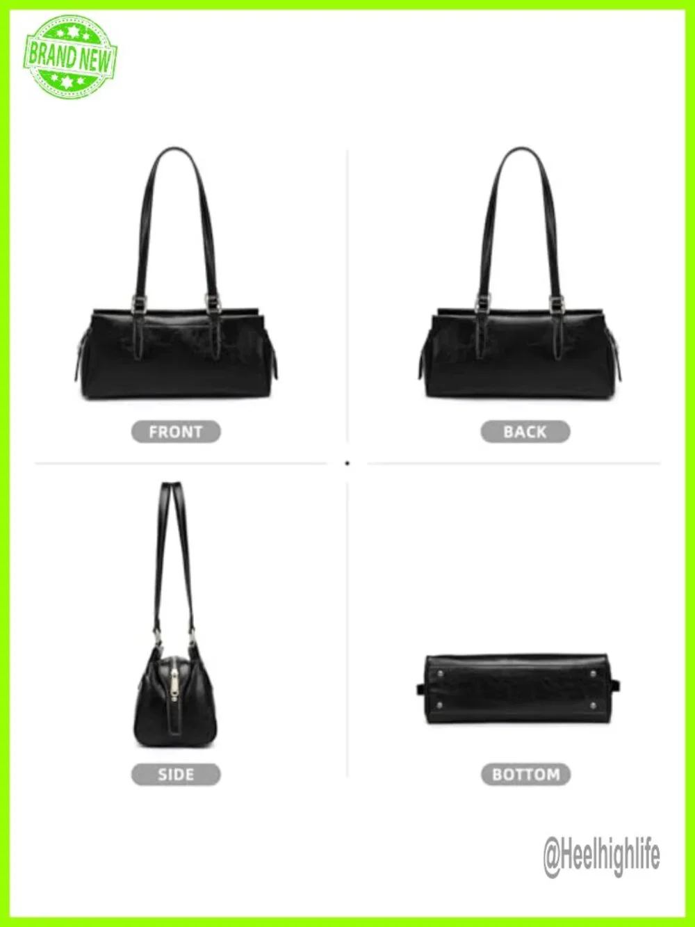 Soft Vegan Leather Hobo Bag with 3 Compartments, Shoulder Handbag Purse for
